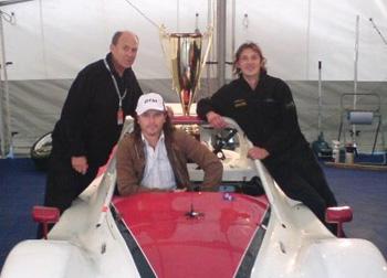 Filip, Stewart and Slim with Radical Car and Trophy